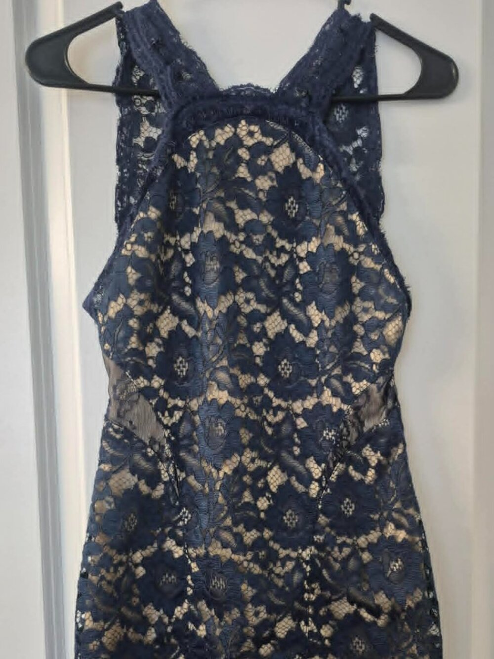 Beautiful Body Con Navy Lace Dress
